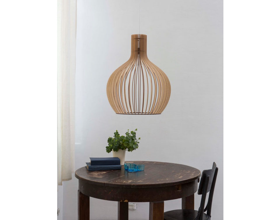 đèn gỗ thả trần nhà hàng PT252