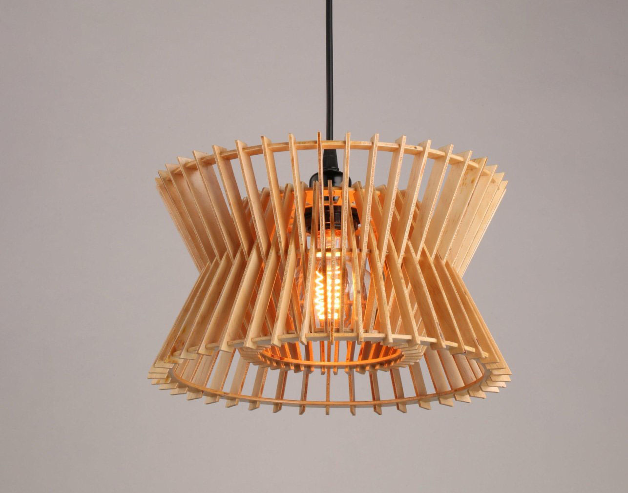 đèn gỗ thả trần nhà hàng PT246