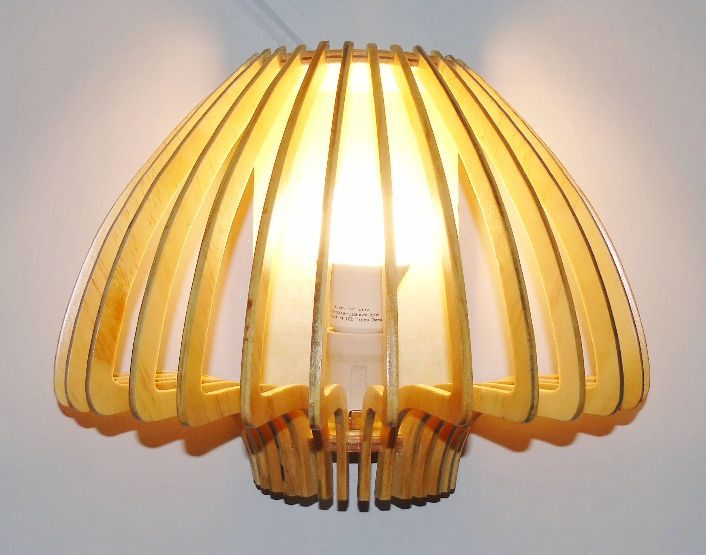 đèn gỗ ốp tường