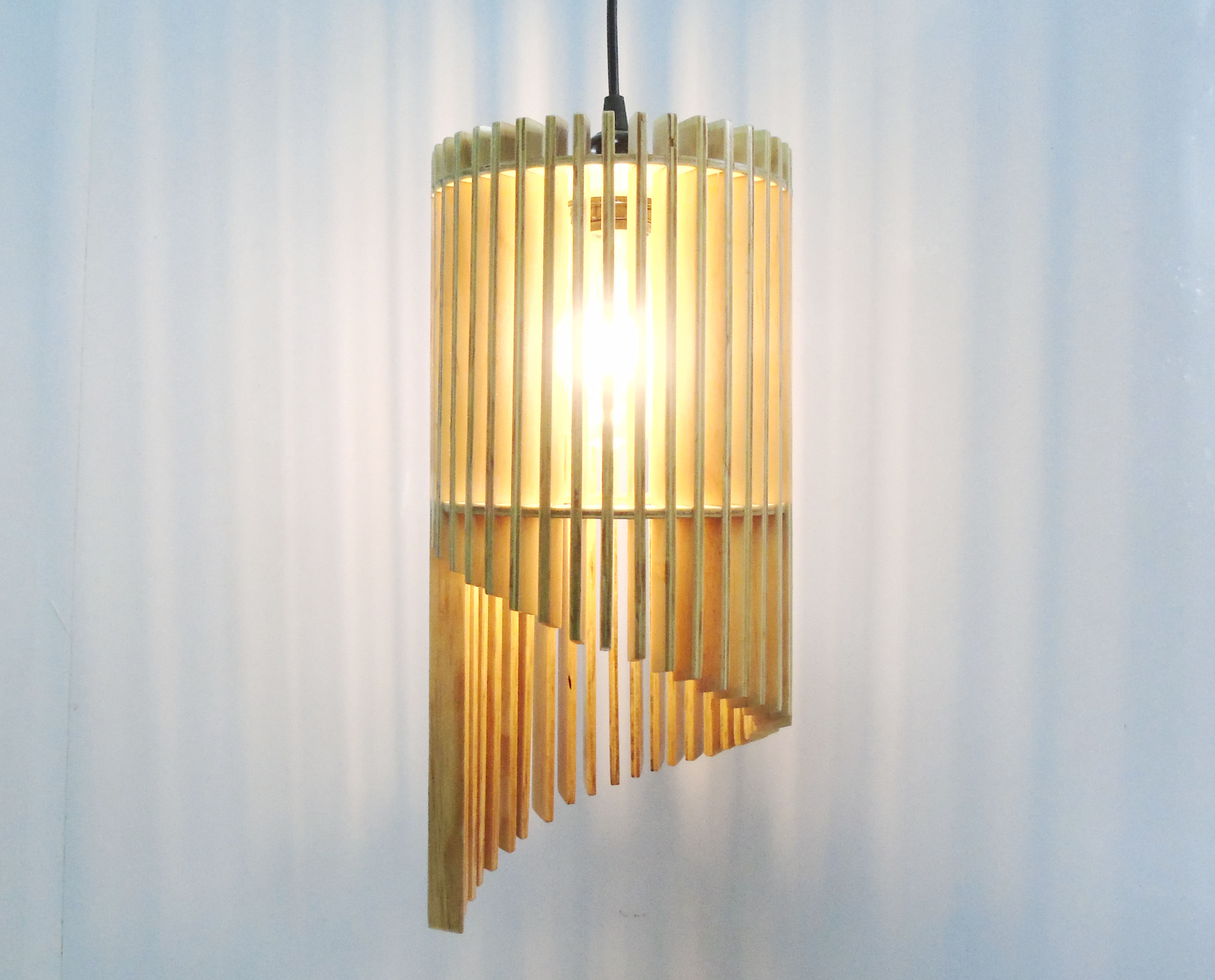 đèn thả gỗ xoắn ốc PT225