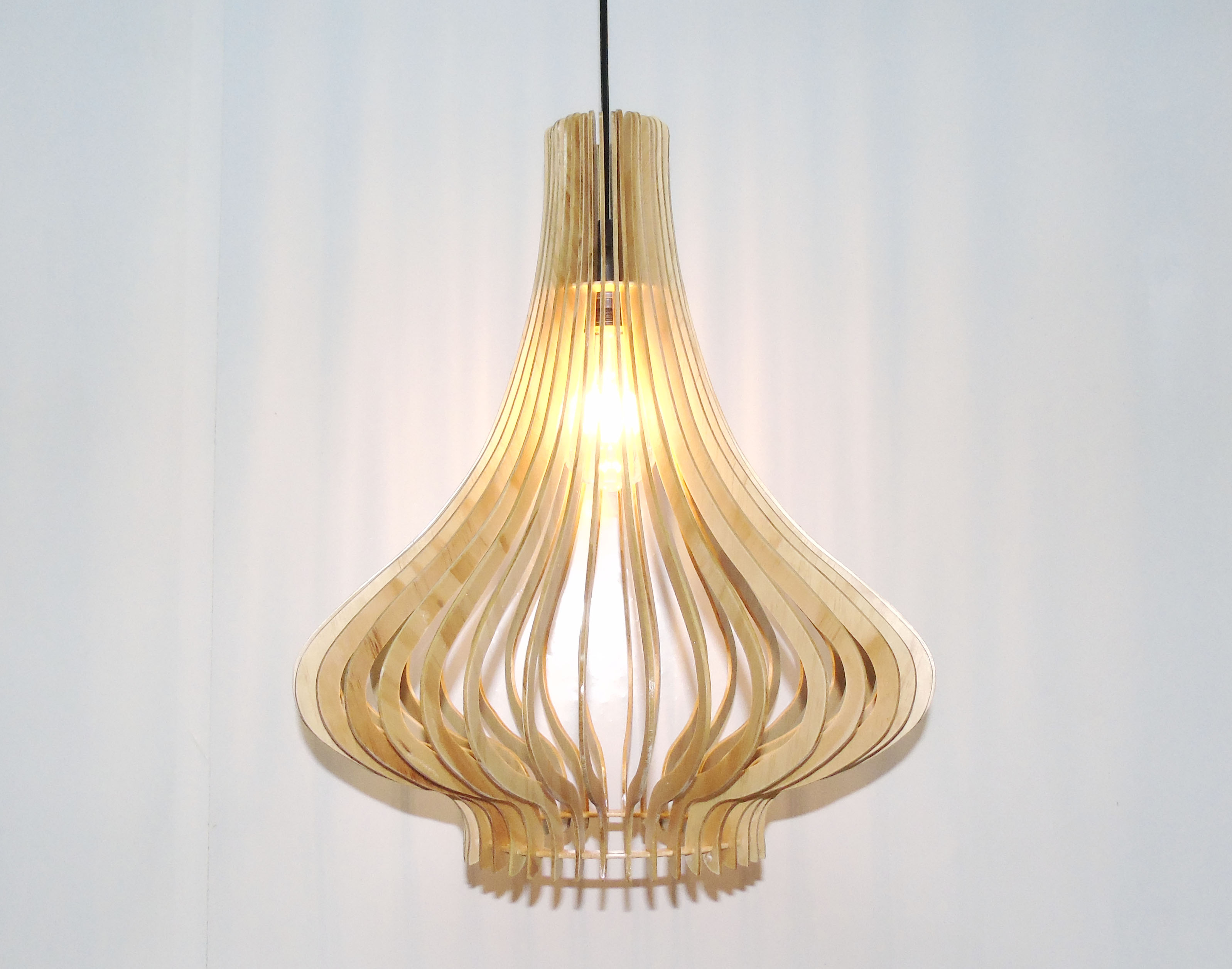 đèn thả gỗ củ tỏi PT224